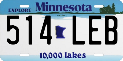 MN license plate 514LEB