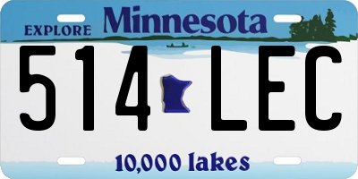 MN license plate 514LEC
