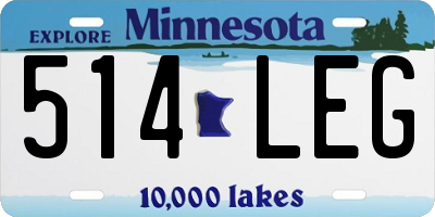 MN license plate 514LEG