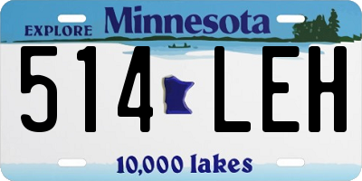MN license plate 514LEH