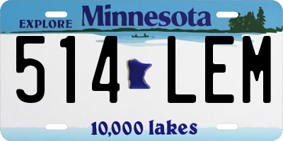 MN license plate 514LEM