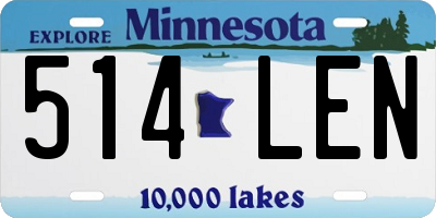 MN license plate 514LEN
