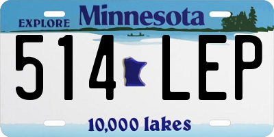 MN license plate 514LEP