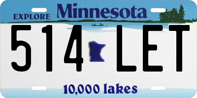 MN license plate 514LET