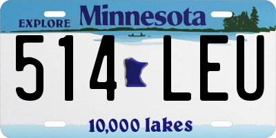 MN license plate 514LEU