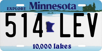 MN license plate 514LEV