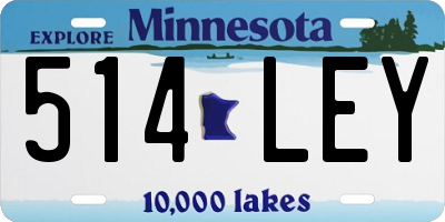 MN license plate 514LEY