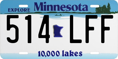 MN license plate 514LFF