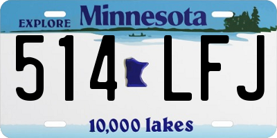 MN license plate 514LFJ
