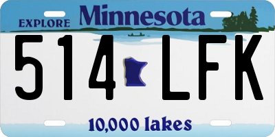 MN license plate 514LFK