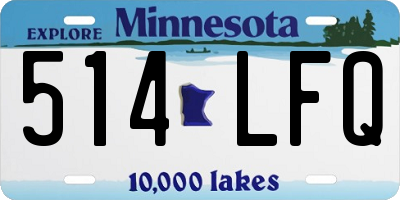 MN license plate 514LFQ