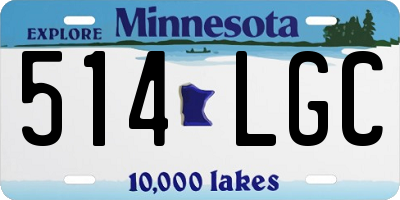 MN license plate 514LGC