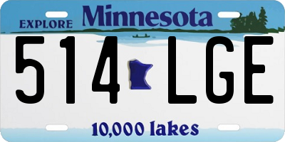 MN license plate 514LGE