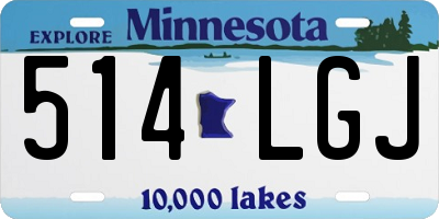 MN license plate 514LGJ