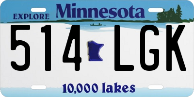 MN license plate 514LGK