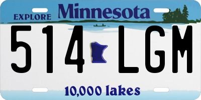 MN license plate 514LGM