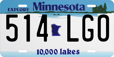 MN license plate 514LGO
