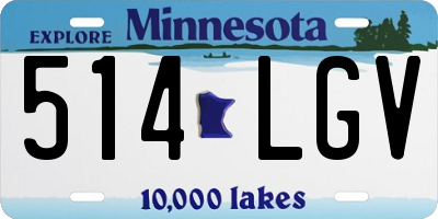 MN license plate 514LGV