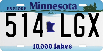 MN license plate 514LGX