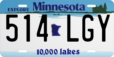MN license plate 514LGY