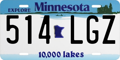 MN license plate 514LGZ