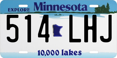 MN license plate 514LHJ