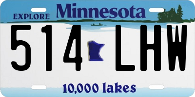 MN license plate 514LHW