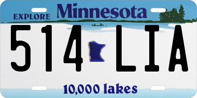 MN license plate 514LIA