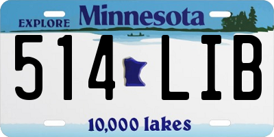 MN license plate 514LIB
