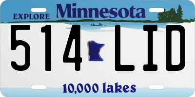 MN license plate 514LID