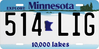 MN license plate 514LIG