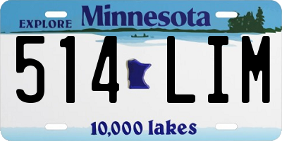 MN license plate 514LIM