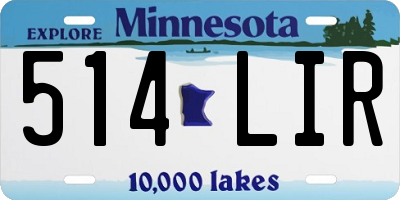 MN license plate 514LIR