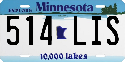 MN license plate 514LIS