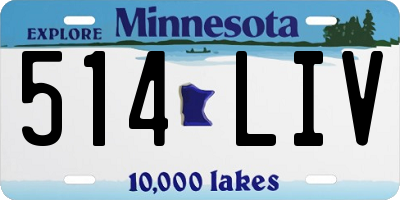 MN license plate 514LIV