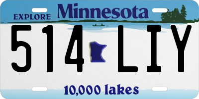 MN license plate 514LIY