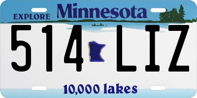 MN license plate 514LIZ