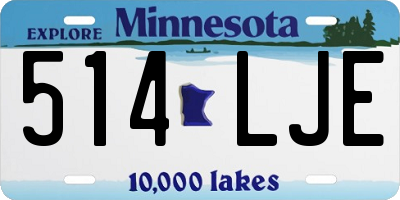 MN license plate 514LJE
