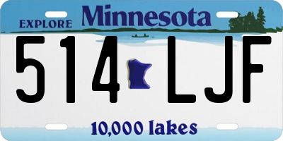 MN license plate 514LJF