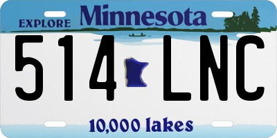 MN license plate 514LNC
