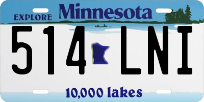 MN license plate 514LNI
