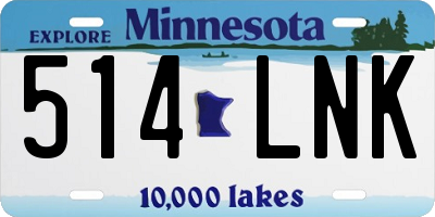 MN license plate 514LNK