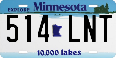 MN license plate 514LNT