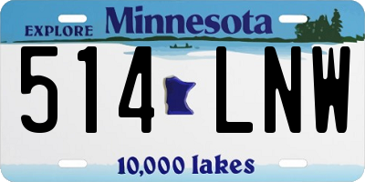 MN license plate 514LNW
