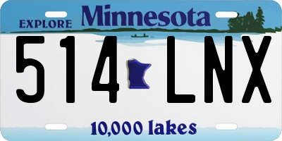 MN license plate 514LNX