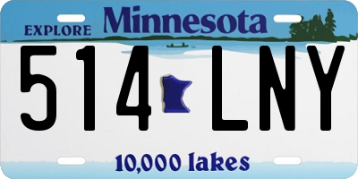 MN license plate 514LNY
