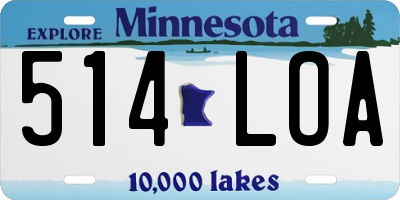 MN license plate 514LOA