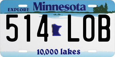 MN license plate 514LOB