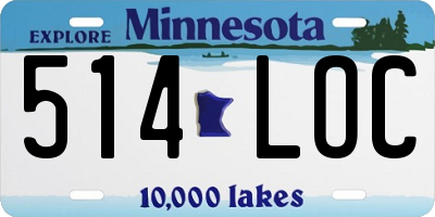 MN license plate 514LOC