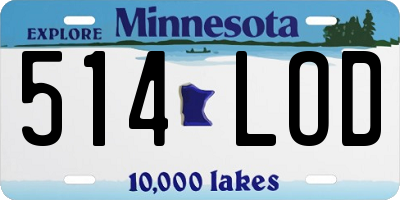 MN license plate 514LOD